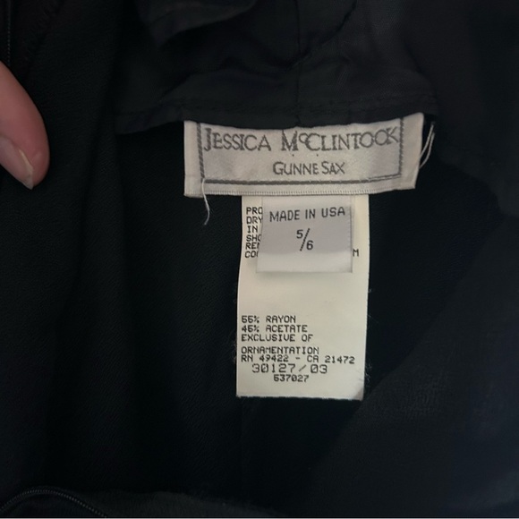 Little Black Dress Sheath Cocktail Party Floral Applique VTG Vintage Gunne Sax‎ - Picture 8 of 10